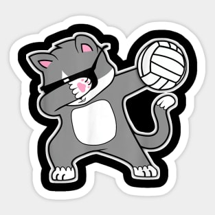 Dabbing Cat Volleyball Kitty Cats Sport Sticker